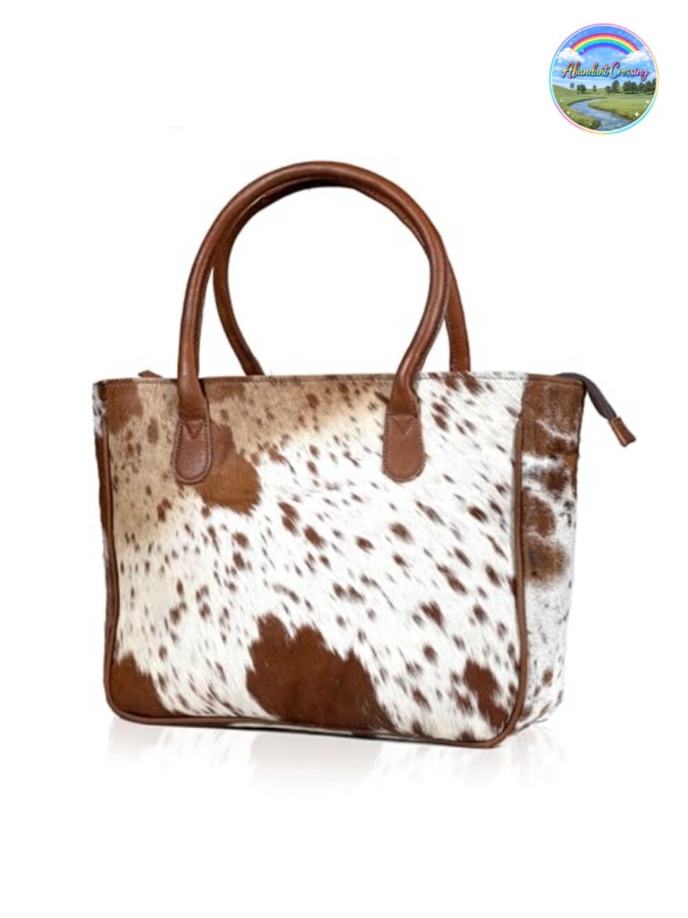 Genuine Cowhide Hair-On Leather Western Tote Shoulder Bag with Freebie Clutch